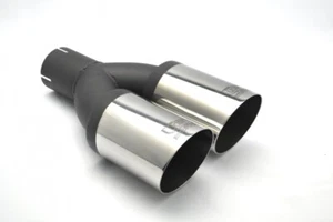 Cubierta de escape tubo de escape tubo de escape doble tubo de escape 2x 80mm para ALFA AUDI BMW FIAT HONDA MAZDA - Imagen 1 de 6