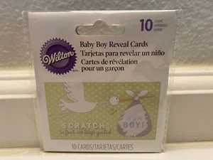 Wilton Baby Boy Gender Reveal Scratch Off Cards Party Shower Game 10 count - Picture 1 of 3