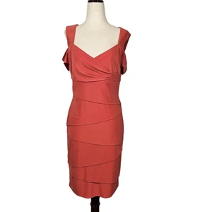 White House Black Market Kleid Damen 10 Etuikleid Rüschen Lagenlook Cocktail V-Ausschnitt - Bild 1 von 15