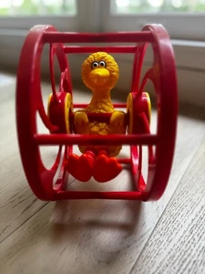 Giocattolo vintage Big Bird Sesame Street Rolling per bambini in età prescolare Illco retrò rosso - Foto 1 di 6