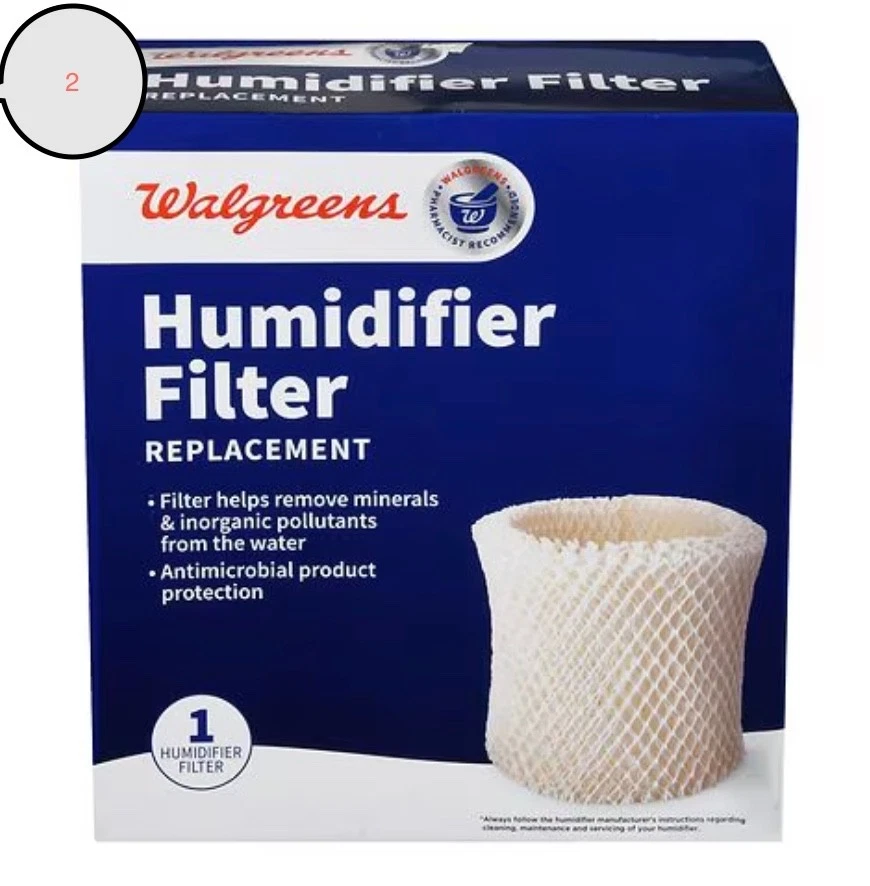 2 Walgreens Cool Mist Humidifier Filter Replacement HF2112-UL 890-WGN LEV320 - Image 1 of 1