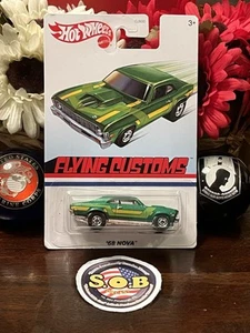 Hot Wheels Flying Customs 1968 Chevrolet Nova Green Diecast Sealed NM Condition - Picture 1 of 7