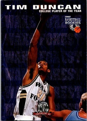 1997 Score Board Rookies #72 Tim Duncan basketball card 11SS - Image 1 of 2