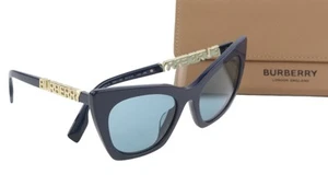 Burberry Marianne Sunglasses Women OS Black Cat Eye Shade Gold - Picture 1 of 8