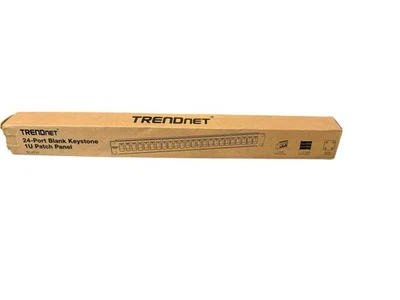 24-Port Blank Keystone 1U Patch Panel, 1U 19" Metal Rackmount Housing, TC-KP24 - Image 1 of 2