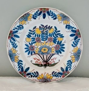 Royal Tichelaar Makkum 8,75" Wandteller blau gelb Blumenkorb Niederlande - Bild 1 von 24