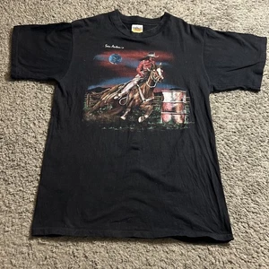 Vintage Hazelwood Cowgirl Western T-Shirt Size L Womens Rodeo Single Stitch - Picture 1 of 8