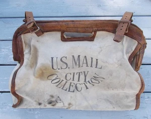 Vintage Postal Service Canvas & Leather U.S. Mail City Collection Satchel Bag - Picture 1 of 12