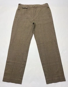 Lauren Ralph Lauren Brown Plaid Bareback Pants Size 12 Old Money Equestrian Flaw - Picture 1 of 24