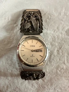 Omni Men's Stainless Steel Eagle Band White Dial Analog Quartz Watch - Picture 1 of 7