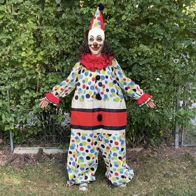 Vintage 60s 50s Adult Homemade Clown Suit Costume Full Body Hat - image 1 of 4