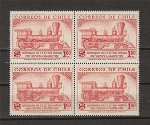 Chile 1954 Sc# 283 Dampflok Block 4 postfrisch - Bild 1 von 1