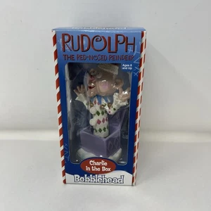 Charlie in the Box Bobblehead Rudolph Red Nosed Reindeer Xmas 2002 Retired NIB - Picture 1 of 6