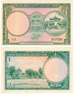 South Vietnam 1 Ðồng P#1a (1956) Ngân-Hàng Quốc-Gia Việt-Nam AUNC - Picture 1 of 1