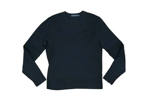 Ralph Lauren Mens Black Merino Wool Long Sleeve Crew Neck Pull Over Sweater M - Picture 1 of 9
