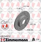 2x ZIMMERMANN Bremsscheibe SPORT COAT Z 400.1402.52 für MERCEDES W201 190 201