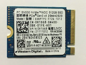 WD PC SN530 512GB M.2 2230 SSD NVMe PCIe For Surface Pro 7 & 8 Steam Deck Laptop - Afbeelding 1 van 6