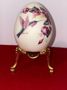 Stunning Kathy Seek Porcelain egg Hummingbird Very Nice Design 3'' - Picture 1 of 14