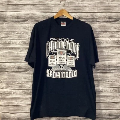 San Antonio Spurs Shirt Mens XL Black NBA World Champions Basketball Graphic Tee - Image 1 of 4