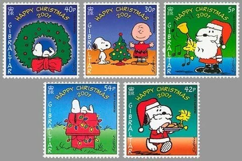 Gibraltar 2001 - Snoopy & Peanuts Christmas - Set of 5v - MNH Cover