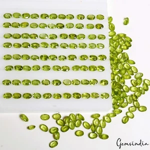 86,95 ct/176 Stck. Natürliche Unbehandelte Grüne Peridot Oval Kalibriert 6x4 mm Lose Edelsteine - Bild 1 von 4