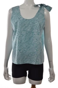 NEU Kate Spade Saturday Damen Top Größe L grün weiß bedruckte Bluse Neu mit Etikett - Bild 1 von 5