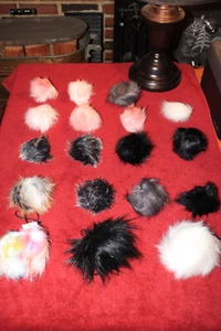 faux fur POM POMS Lot of 18 - Picture 1 of 3
