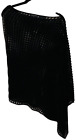 Eileen Fisher Poncho Sheer 100% Cotton Mesh Asymmetrical Black One Size