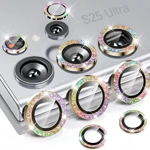 Cover protezione obiettivo fotocamera anello metallo glitter per Samsung S25 Ultra S24 - Foto 1 di 16