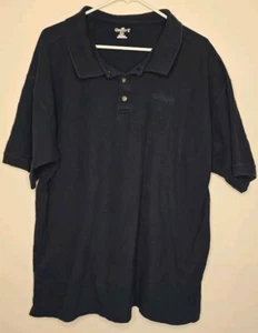 Carhartt Shirt Mens 2XL Polo Navy Blue Short Sleeve Workwear 100% Cotton - Picture 1 of 8