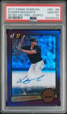 2017 Donruss “Retro Signature 1983 Purple” Xander Bogaerts (#6/10) PSA 10