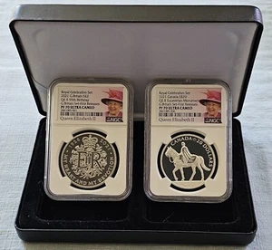 2021 Royal Celebration Set QEII 95th Birthday PF70 FIRST RELEASES (2) Coin Set - Picture 1 of 5