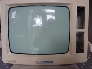 AMSTRAD PCW 8256/8512 VERT CRT TUBE ET CARTE D'ALIMENTATION PIÈCES DE RECHANGE FONCTIONNE - Photo 1/20