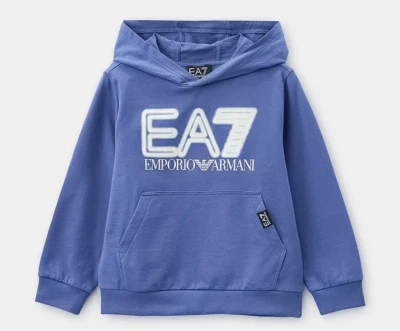 Sudadera Niño EA7 Emporio Armani Con Capucha Algodón Logo 3DBM63 1557 Morado - Imagen 1 de 3