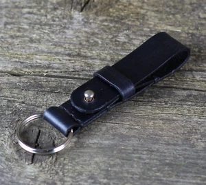 Leather key chain, leather key fob, handmade key chain, leather key ring. - Picture 1 of 7