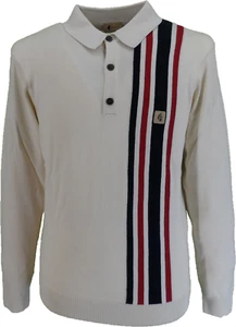 Gabicci Vintage Cream Soda Stripe Knitted Polo - Picture 1 of 2