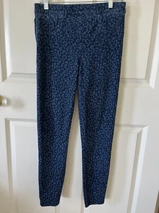 Spanx Womens Medium Blue Leopard Print Jegging Denim Pants Jeans #20018R Pull On - Picture 1 of 6