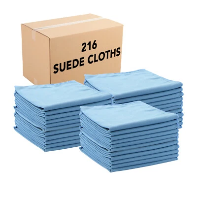 Paños de microfibra para limpieza de vidrio (estuche a granel de 216), 16x16, toallas de gamuza azul Foto 1 de 4