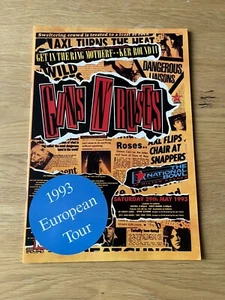Guns N' Roses European Tour Programme 1993 Program Booklet - Imagen 1 de 4