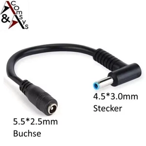 Netzteil Stecker Adapter 5.5x2.5mm Buchse zu DC 4.5x3.0 HP Winkel Stecker Laptop - Bild 1 von 3