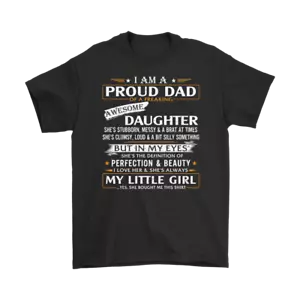Papa Tochter Geschenk - Ich bin ein stolzer Vater einer verdammten tollen Tochter T-Shirt Geschenk - Bild 1 von 4