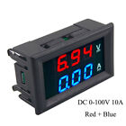 Dc 0^100V 10A 3/4 Bit Voltmeter Ammeter Red Blue Led Amp Wires N Ntatbdln Wy4