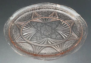 Pink “Royal Lace” Depression Glass 13" Oval Platter. Vintage 1930’s serving dish - Picture 1 of 11