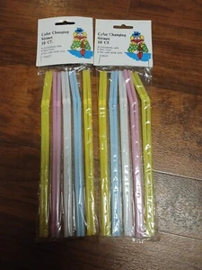 2 Vintage Color Changing 20 Straws Made In Taiwan Perfect Nostalgia For 80s 90s - Picture 1 of 7