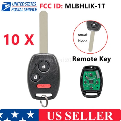 10 For 2009 2010 2011 2012 2013 Honda Fit 3B Remote Control Key Fob  MLBHLIK-1T - Image 1 of 4