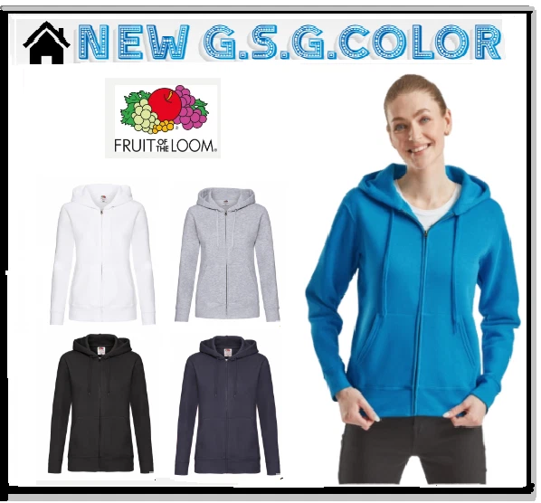 Damen Hoodie Lady-Fit Mit Kapuze Und Reißverschluss Fronttasche - Bild 1 von 1