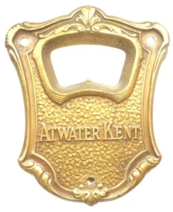 vintage  ATWATER KENT ROUND  BRASS  NAMEPLATE  - 2 & 9/16" Hi x 2 & 1/8" Wide - Picture 1 of 1