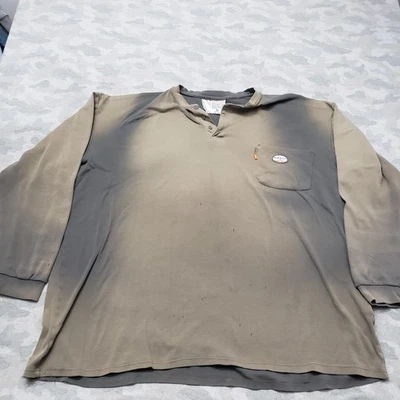 Rasco FR Shirt Mens 5XL Gray Pockets Long Sleeve Workwear Welding - Image 1 of 4