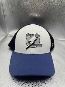 Tampa Bay Lightning Hat Cap Snap Back Mens Blue White NHL Hockey Trucker Mesh - Picture 1 of 10