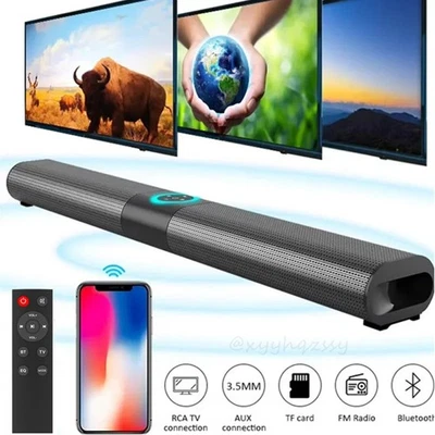 Soundbar Bluetooth 5.0 TWS per TV home theater 3D surround subwoofer altoparlante FM - Immagine 1 di 4